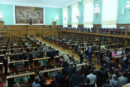 Москва. Открытие после реставрации главного читального зала Российской государственной библиотеки.