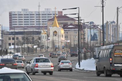 Чечня, Грозный. Одна из улиц города.