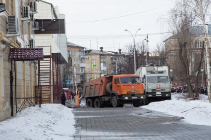 Кемерово. Ликвидации последствий пожара в ТЦ `Зимняя вишня`.