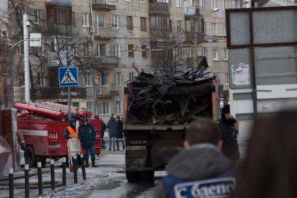 Кемерово. Ликвидации последствий пожара в ТЦ `Зимняя вишня`.