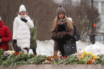 Екатеринбург. Площадь труда. Екатеринбуржцы почтили память погибших в пожаре в ТЦ \'Зимняя вишня\' в Кемерово