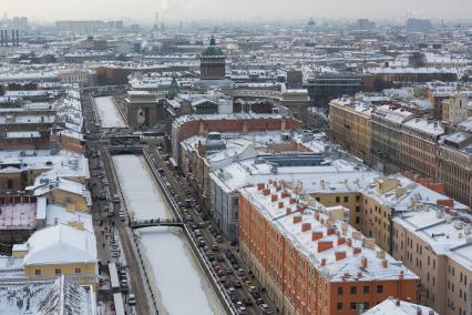 24.01.18 Санкт-Петербург.   Вид на город  и канал Грибоедова.