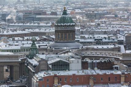 24.01.18 Санкт-Петербург.   Вид  с высоты на Казанский собор.