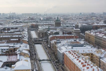 24.01.18 Санкт-Петербург.   Вид на город  и канал Грибоедова.