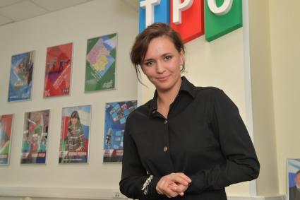 Москва. Белорусская актриса Янина Мелехова  на радио `ТРО Союза`.