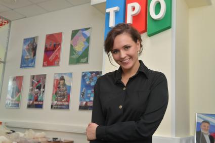 Москва. Белорусская актриса Янина Мелехова  на радио `ТРО Союза`.