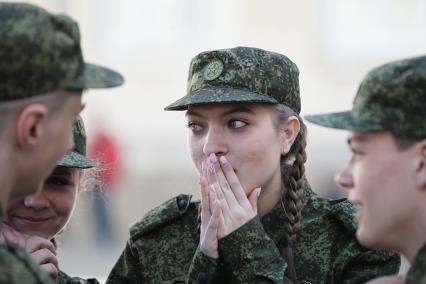 Ставрополь. Смотр строевой подготовки отрядов юнармейцев.