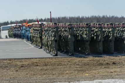 Ленинградская область. Во время репетиции парада Победы на аэродроме ВКС России в Левашово.