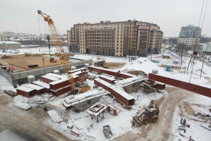 Санкт-Петербург. Вид на строительство нового моста через Малую Неву по адресу Ремесленная улица 5.