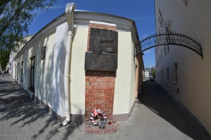 Беларусь, Гродно. Мемориальная плита на месте еврейского гетто.