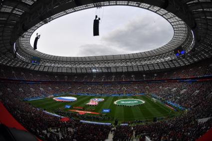 Москва. Церемония открытия чемпионата мира по футболу 2018 на стадионе `Лужники`.