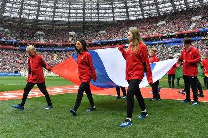 Москва. Церемония  открытия чемпионата мира по футболу 2018 в `Лужниках`.