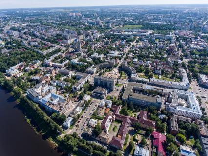 Тверь. Вид на город с высоты птичьего полета.