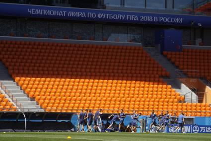 Екатеринбург. Тренировка сборной Швеции на стадионе \"Екатеринбург-арена\" перед матчем против сборной Мексики