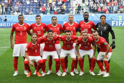 Санкт-Петербург. После матча 1/8 финала чемпионата мира по футболу - 2018 между сборными командами Швеции и Швейцарии.