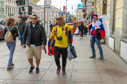 Санкт-Петербург. Болельщики во время проведения чемпионата мира по футболу - 2018.