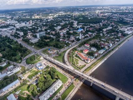 Кострома. Вид на город с высоты птичьего полета.