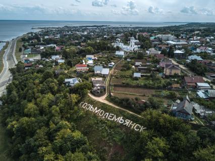 Республика Марий Эл. Вид на город Козьмодемьянск с высоты птичьего полета,