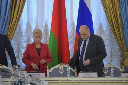 Москва. Заместитель государственного секретаря Союзного государства Алексей Кубрин на заседании Группы высокого уровня Совета Министров Союзного государства в Доме приемов Правительства РФ.