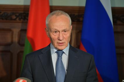 Москва. Госсекретарь Союзного государства Григорий Рапота после заседания Группы высокого уровня Совета Министров Союзного государства в Доме приемов Правительства РФ.