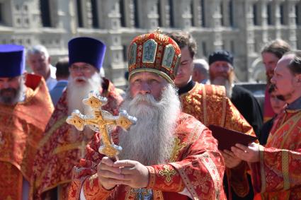 Москва. Молебен в честь празднования Дня Воздушно-десантных войск на Красной площади.