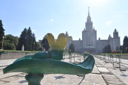 Москва. Благоустройство Университетской площади на Воробьевых горах.