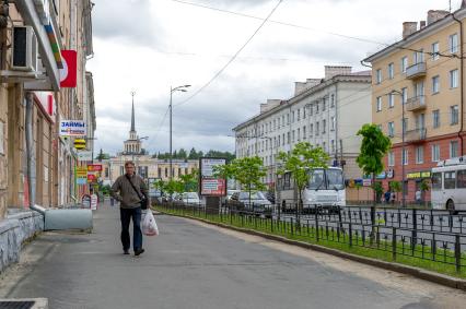 Республика Карелия. Петрозаводск. Вид на проспект Ленина.