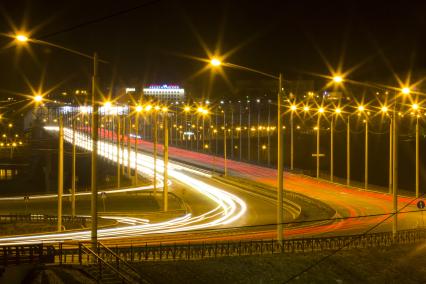 Иркутск.  Вечерние виды города.