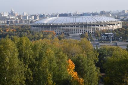 Москва. Вид на стадион Лужники.