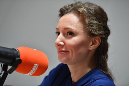 Москва. Уполномоченный при президенте РФ по правам ребенка Анна Кузнецова на радио `Комсомольская правда`.