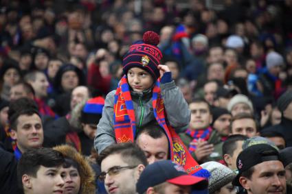 Москва. Болельщики ПФК ЦСКА на матче матче группового этапа Лиги чемпионов УЕФА между фк ЦСКА и фк `Рома`.