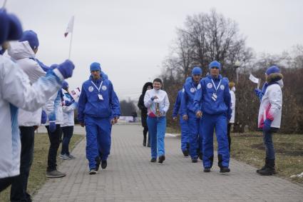 Екатеринбург. Заместитель генерального директора исполнительной дирекции XXIX Всемирной зимней универсиады Стелла Алексеева во время торжественной встречи огня в Екатеринбурге