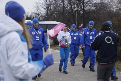 Екатеринбург. Заместитель генерального директора исполнительной дирекции XXIX Всемирной зимней универсиады Стелла Алексеева во время торжественной встречи огня в Екатеринбурге