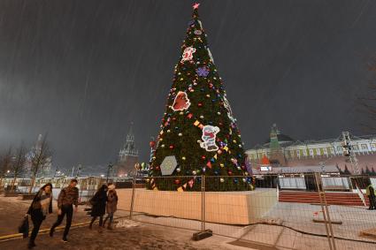 Москва.  Новогодняя елка на Красной площади.