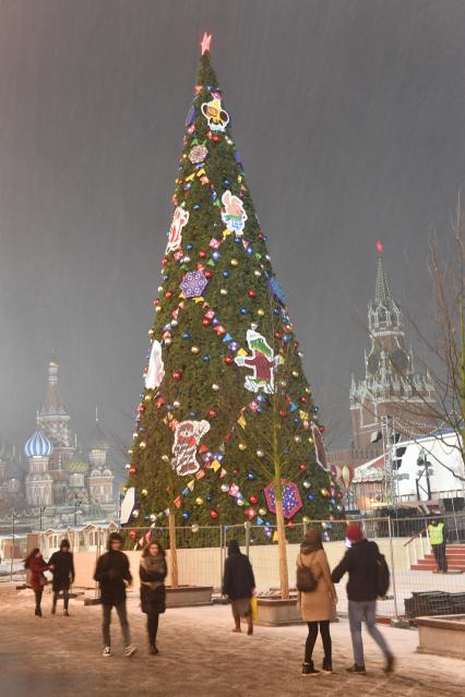 Москва. Новогодняя елка на Красной площади.
