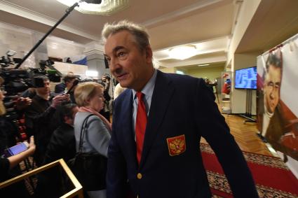 Москва. Президент Федерации хоккея России Владислав Третьяк на открытии выставки, посвященной 100-летию легендарного хоккейного тренера Анатолия Тарасова в Государственной думе.