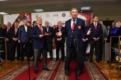 Москва. Президент Федерации хоккея России Владислав Третьяк на открытии выставки, посвященной 100-летию легендарного хоккейного тренера Анатолия Тарасова, в Государственной думе.