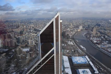 Москва.  Вид на город с 90-го этажа башни  `Федерация`Москва-Сити.