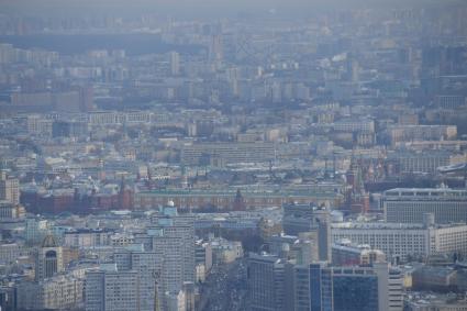 Москва.  Вид на город с 90-го этажа башни  `Федерация`Москва-Сити.