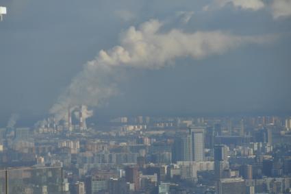 Москва.  Вид на город с 90-го этажа башни  `Федерация`Москва-Сити.