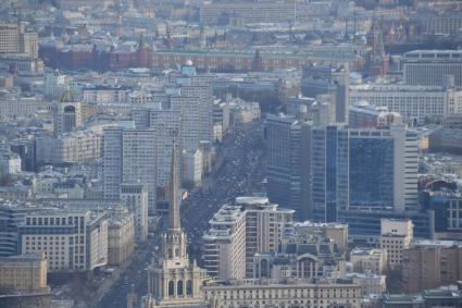 Москва.  Вид на город с 90-го этажа башни  `Федерация`Москва-Сити.