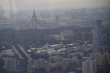 Москва.  Вид на город с 90-го этажа башни  `Федерация`Москва-Сити.