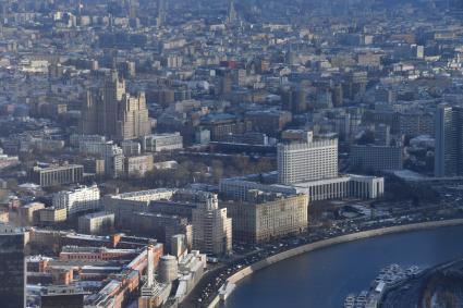 Москва. Вид на город с 90-го этажа башни `Федерация`Москва-Сити.