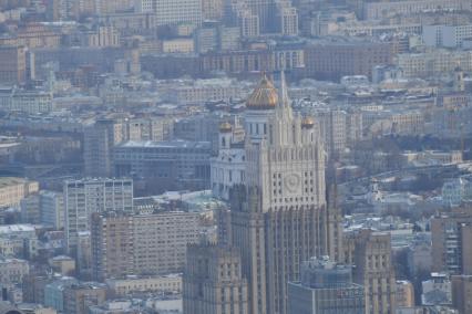 Москва.  Вид на город с 90-го этажа башни  `Федерация`Москва-Сити.