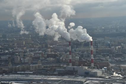 Москва.  Вид на город с 90-го этажа башни  `Федерация`Москва-Сити.