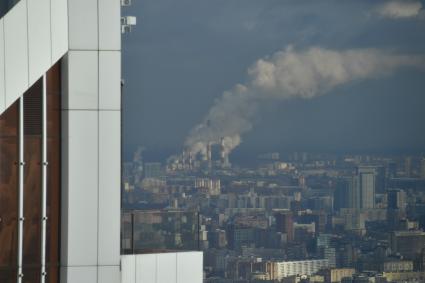 Москва.  Вид на город с 90-го этажа башни  `Федерация`Москва-Сити.