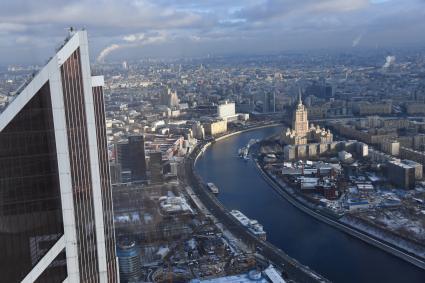 Москва.  Вид на город с 90-го этажа башни  `Федерация`Москва-Сити.