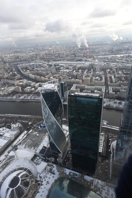 Москва.  Вид на город с 90-го этажа башни  `Федерация`Москва-Сити.