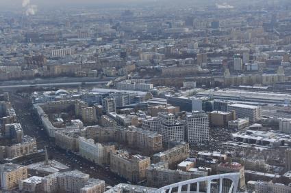 Москва. Вид на город с 90-го этажа башни `Федерация`Москва-Сити.