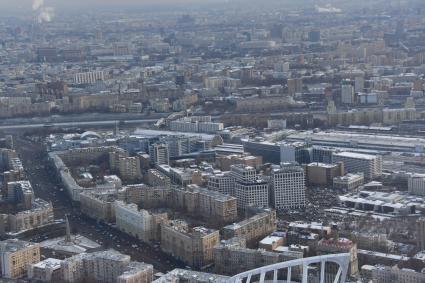 Москва.  Вид на город с 90-го этажа башни  `Федерация`Москва-Сити.